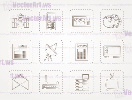 Communication and Business Icons - Vector Icon Set