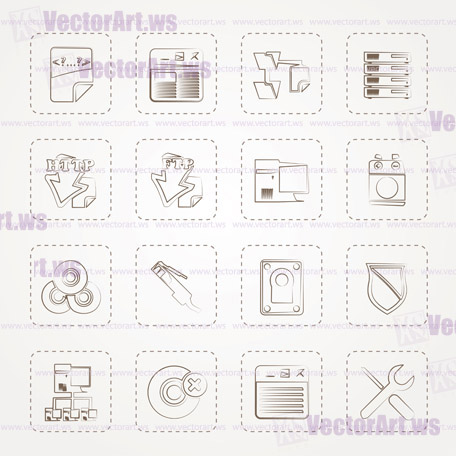 Server Side Computer icons - Vector Icon Set