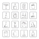 Cleaning and hygiene icons - vector icon set