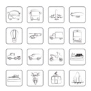 Transportation and travel icons - vector icon set