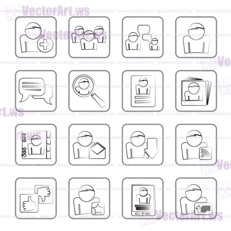 Social Media and Network icons - vector icon set