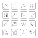 Construction and building equipment Icons - vector icon set 1