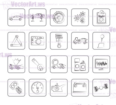 car services and transportation icons - vector icon set