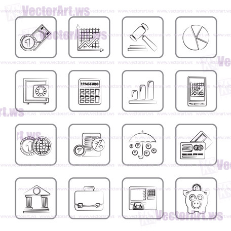 Business and finance icons - vector icon set