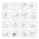 Insurance and risk icons - vector icon set