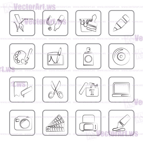 Graphic and web design icons - vector icon set