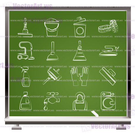 Cleaning and hygiene icons - vector icon set