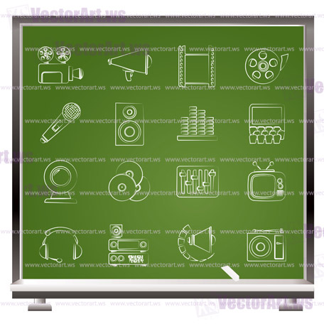 Audio and video icons - vector icon set