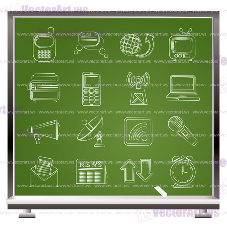 Communication and connection icons - vector icon set