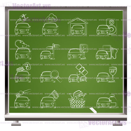 Car and road services icons - vector icon set