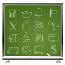 Education and school objects icons - vector icon set