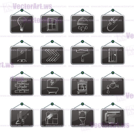 Construction and home renovation icons - vector icon set