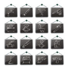 plumbing objects and tools icons - vector icon set