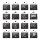 Sport equipment icons - vector icon set