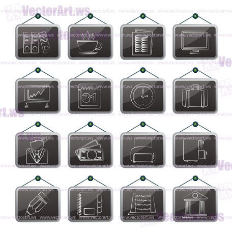 Business and office icons - vector icon set