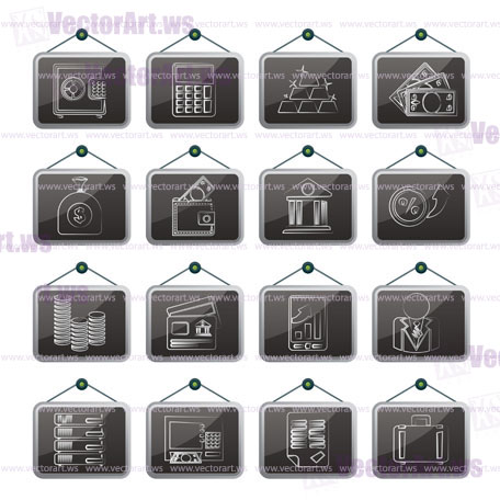 Bank and Finance Icons - Vector Icon Set