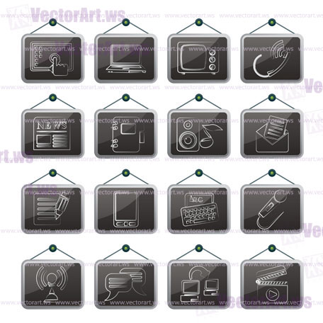 Communication and connection icons - vector icon set