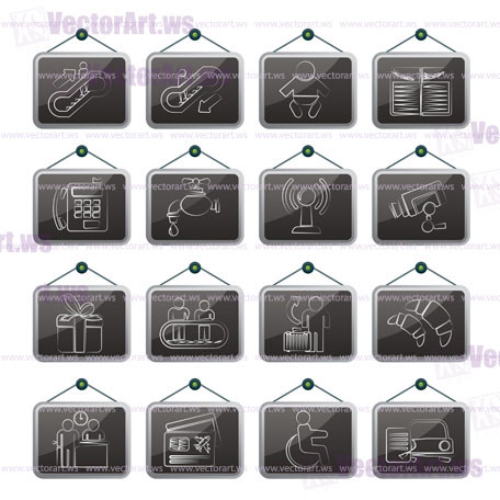 Airport, travel and transportation icons -  vector icon set 3