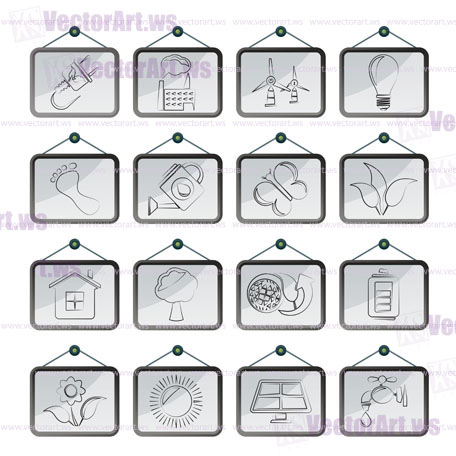 Green, Ecology and environment icons - vector icon set