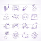 Car and road services icons - vector icon set