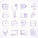 Business and office equipment icons - vector icon set