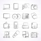 Communication and connection technology icons - vector icon set