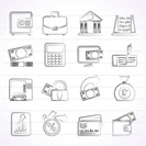 Bank, business and finance icons - vector icon set