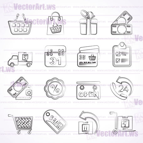 Online shop icons - vector icon set