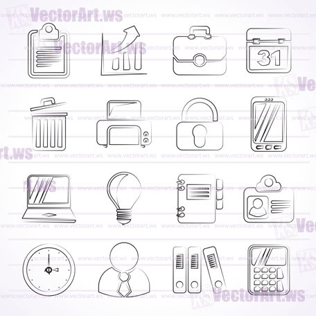 Business and office icons - vector icon set