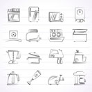 kitchen appliances  and equipment icons - vector icon set