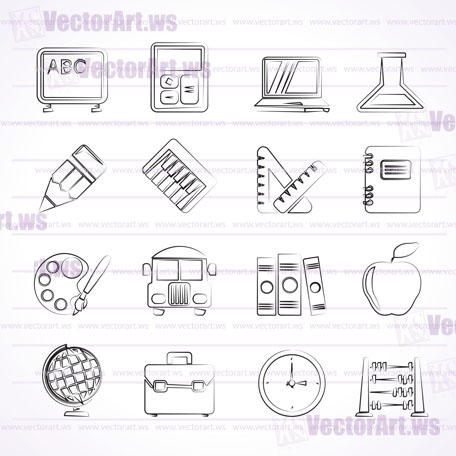 School and education icons - vector icon set