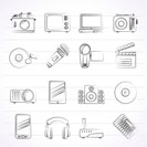 Media and technology icons - vector icon set