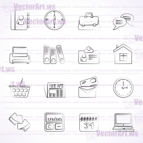 Business and office icons - vector icon set