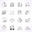 Business, finance and bank icons - vector icon set