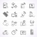 Wireless and communications icons - vector icon set