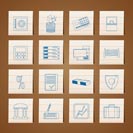 bank, business, finance and office icons -  vector icon set