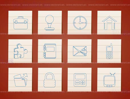 Business and office icons - vector icon set