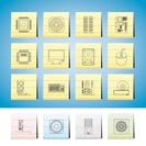 Computer  performance and equipment icons - vector icon set