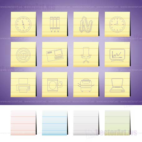 Business and Office tools icons  vector icon set