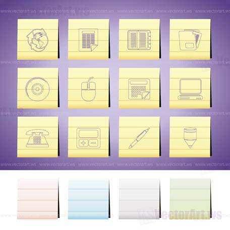 Business and Office tools icons -  vector icon set