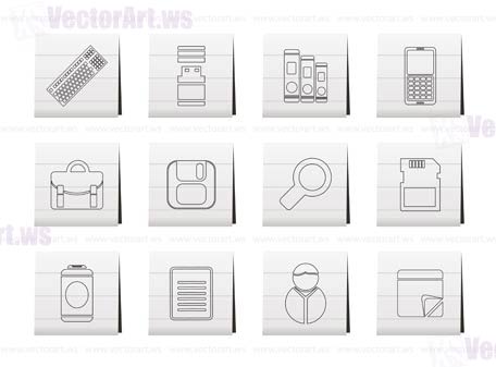 Business and Office tools icons  vector icon set 3