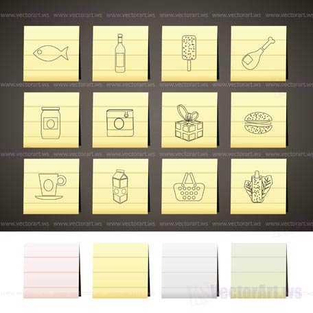 Shop, food and drink icons 1 - vector icon set