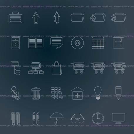 Business and office icons - vector icon set