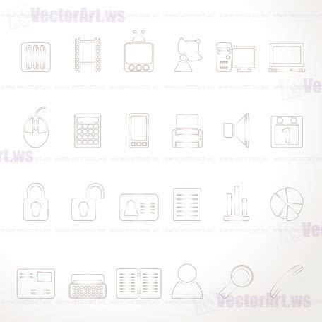 Business and office icons - vector icon set