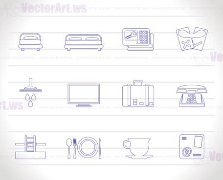 Hotel and motel icons  - Vector icon Set