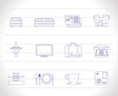 Hotel and motel icons  - Vector icon Set