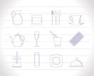 restaurant, cafe, bar and night club icons - vector icon set