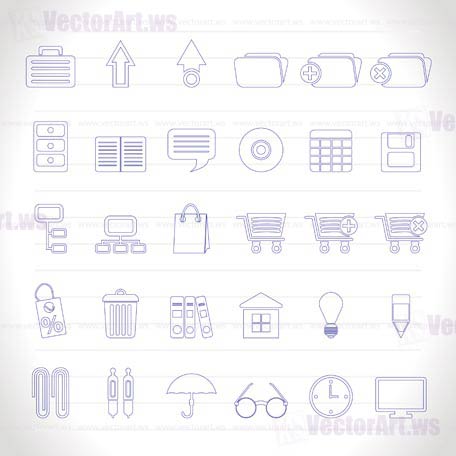 Business and office icons - vector icon set