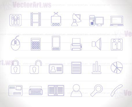 Business and office icons - vector icon set