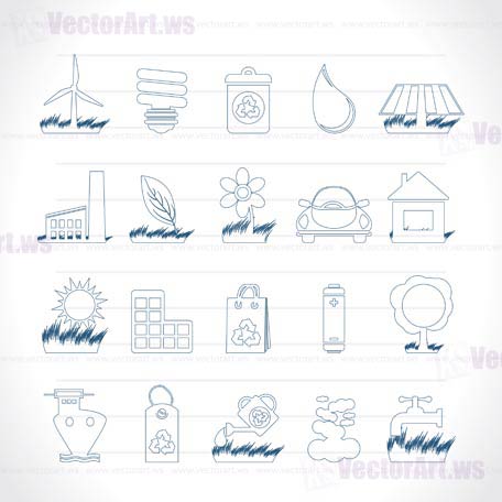 Ecology and nature icons - vector icon set